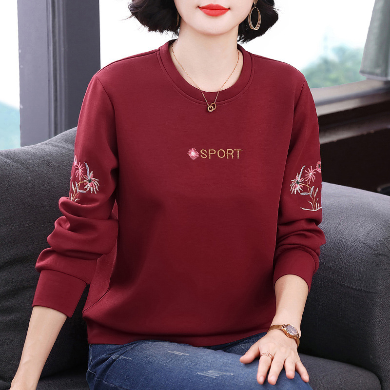Round-neck sweatshirt, coffee color, women's 2026 new fashion, loose and casual sportswear, pullover top, long-sleeved, versatile Round-neck sweatshirt, coffee color, women's 2026 new fashion, loose and casual sportswear, pullover top, long-sleeved, versatile