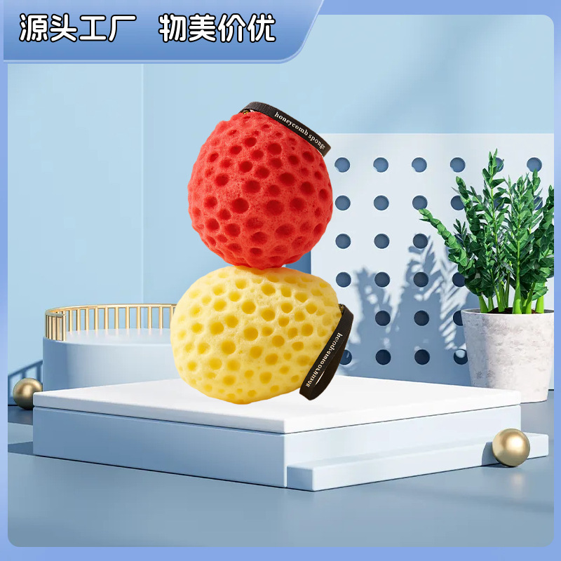 Esponja de baño grande estilo japonés con forma de panal, esponja súper suave, esponja de baño bonita para niños, esponja exfoliante agradable para la piel.