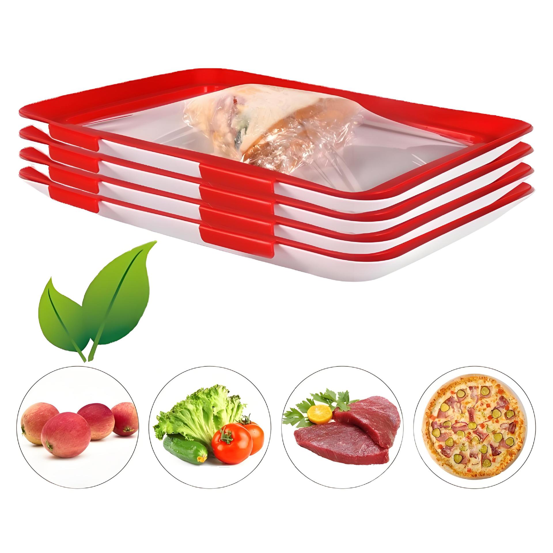 bandeja de preservación de vacío transfronteriza con cubierta caja de preservación de refrigerador caja de almacenamiento multipropósito de alimentos