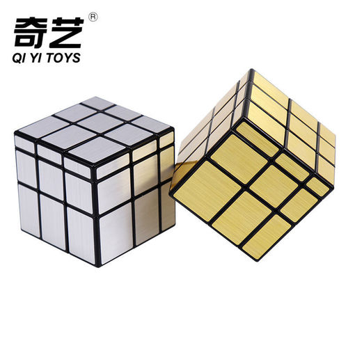 Qiyi Mirror Rubik's Cube third-order special-shaped brushed stickers Children's educational and stress-reducing toy Rubik's Cube with tutorial