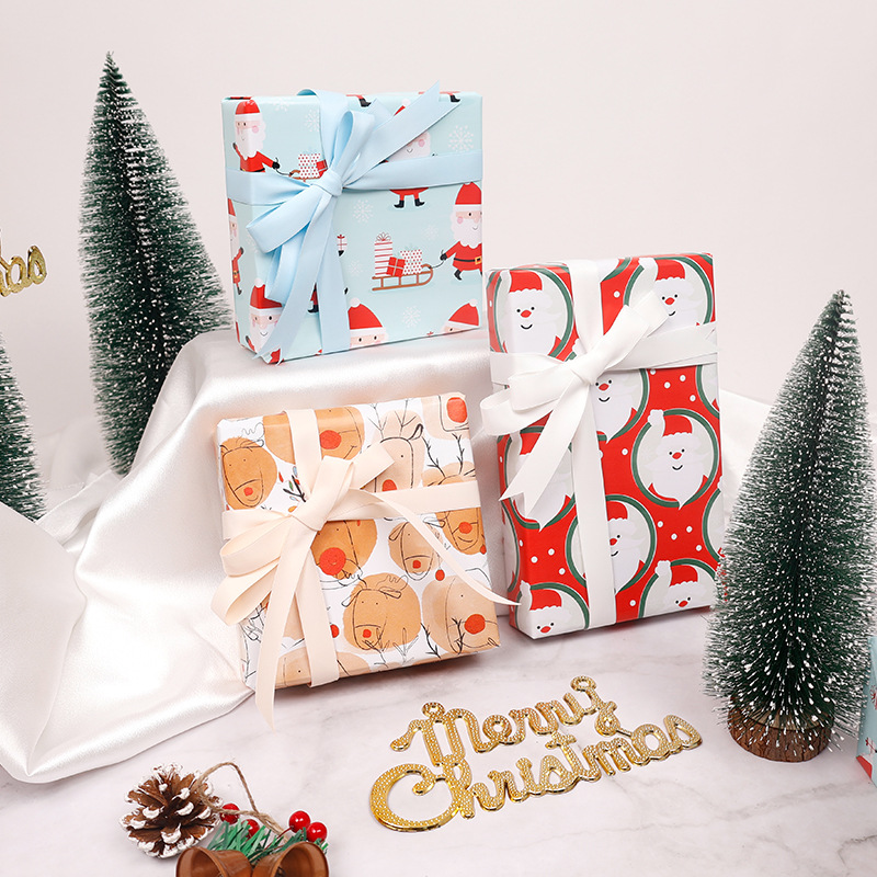 Transfronterizos para el papel de embalaje de regalos de Navidad de gran tamaño de alto nivel al por mayor