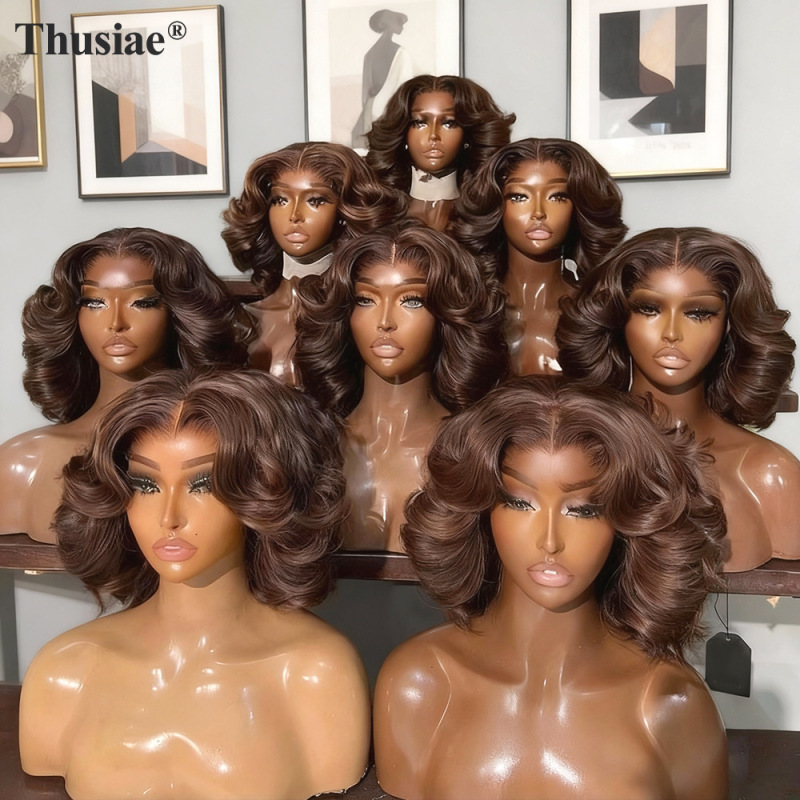 5X5 13×4 Bouncy Wigs Real Human Hair Wigs for Women Full Head Set Fluffy Elastic Curls Xuchang Wigs