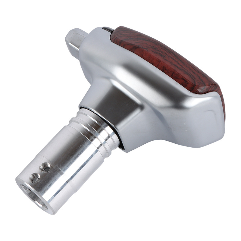 Car modified leather gear head yacht type gear head button type shift lever aluminum alloy wave stick wood grain carbon fiber grain
