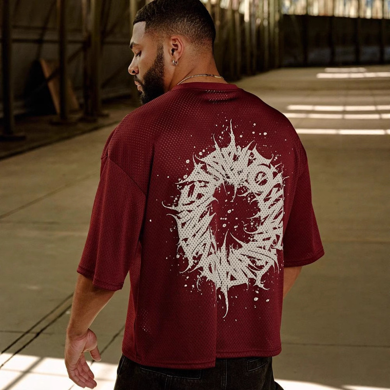 Youngla Men's Oversized T-Shirt Large Mesh Breathable Round Neck Loose Short Sleeve Gym Sports Fitness T-Shirt Youngla Men's Oversized T-Shirt Large Mesh Breathable Round Neck Loose Short Sleeve Gym Sports Fitness T-Shirt