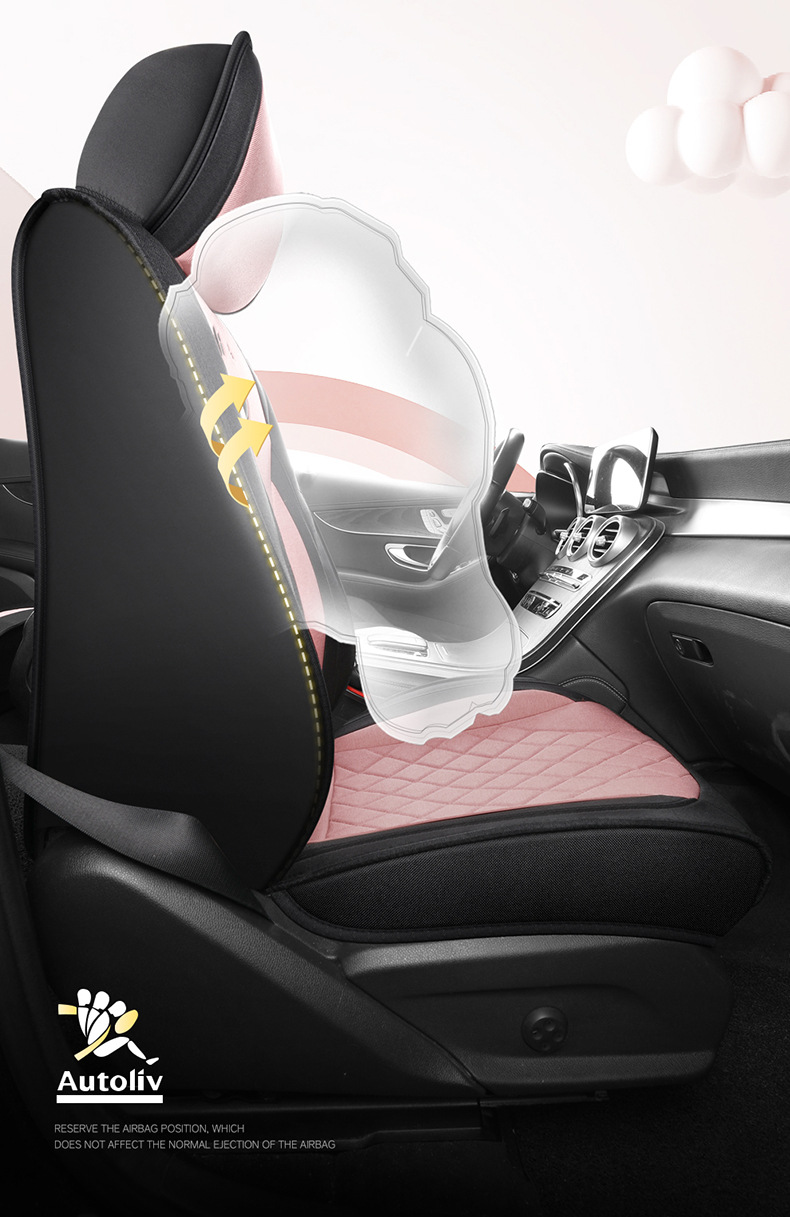 Universal Panda Hemp Full Surround Breathable Wear-Resistant Five-Seat Car Seat Cover