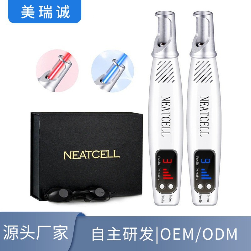 Cross-Border Beauty Picosecond Instrument Portable Home Handheld Picosecond Pen Mole Scanning Spot Pen Picosecond Machine Red and Blue Light Beauty Instrument