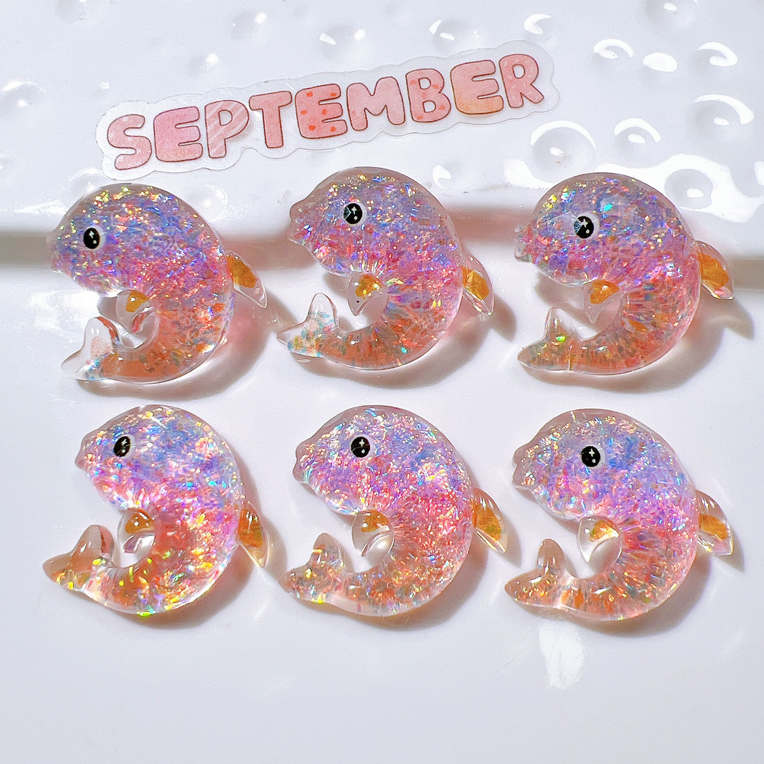 樹脂部品卸売り手作りアクセサリーdiy靴花子供頭飾り玩具セットabゴムグラデーション色イルカ