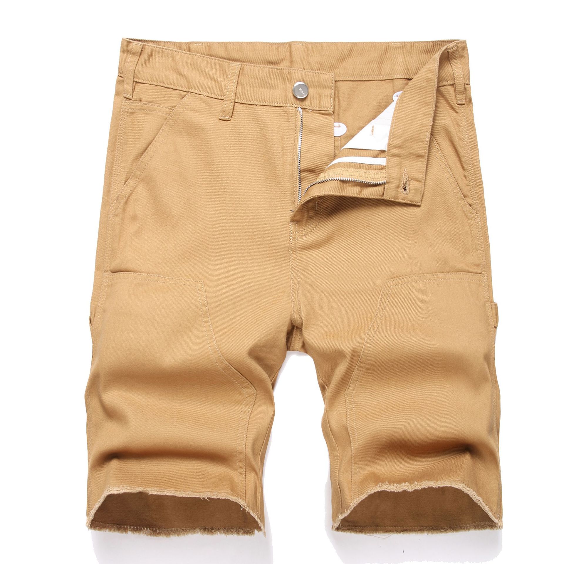 Short en jean homme coupe droite décontracté et polyvalent_voghion.com