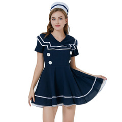 Foreign Trade European & American Navy Feng Shui Sailor Suit Game Uniform Temptation Mini Dress Halloween Cosplay Stage Outfit