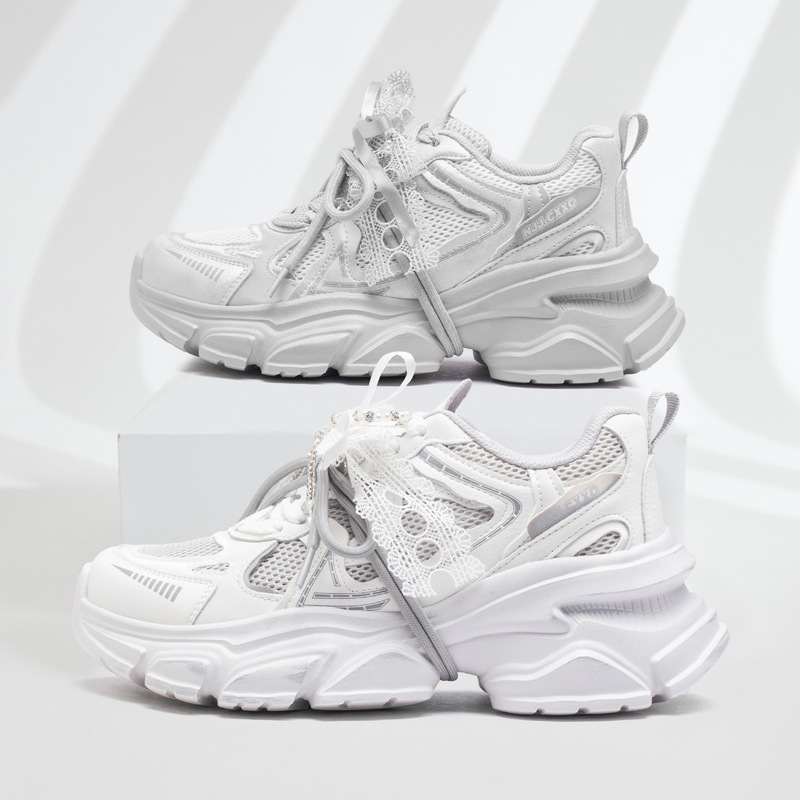 Thick-Soled Dad Shoes for Women, New Spring Style, Breathable Casual Mesh Shoes, Versatile Sports Shoes for Women, Spring Shoes