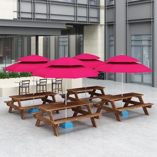 zsr outdoor table and chair combination milk tea barbecue shop courtyard outdoor canteen conjoined dining table and chairs with umbrella park solid wood