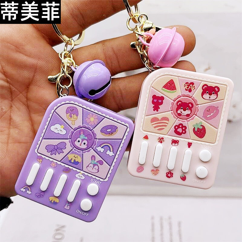 Decompression Lottery Machine Digital Lottery Electric Flash Game Machine Keychain Kidsren's Educational Toy Small Pendant Lottery