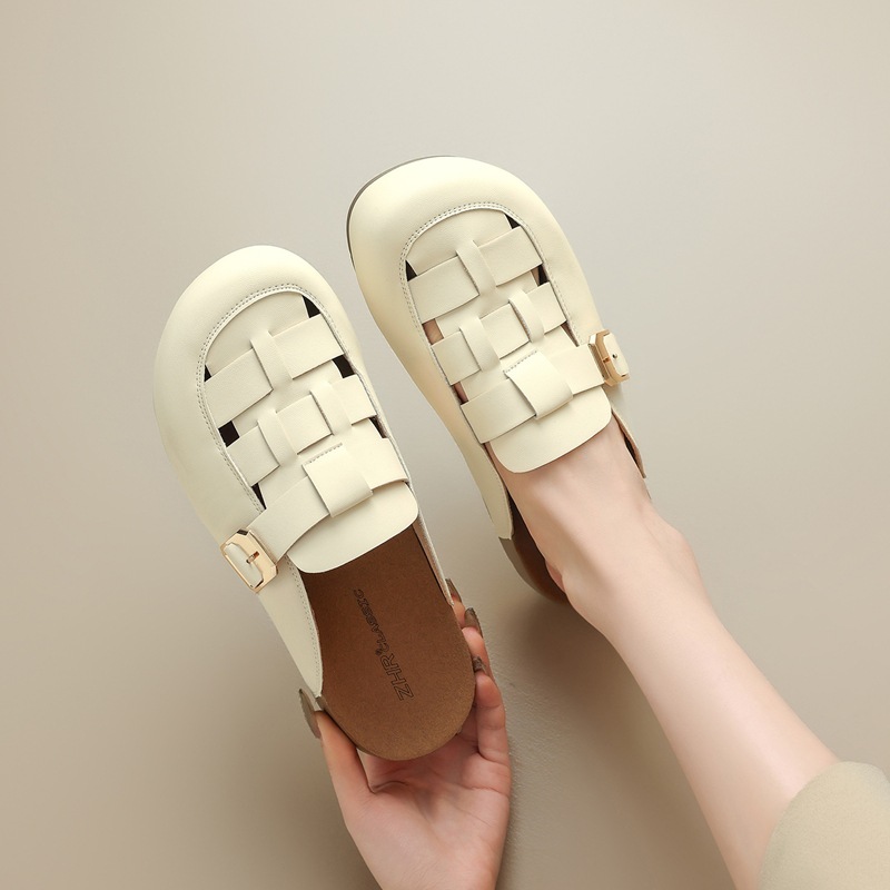 Dép sandal nữ quai chữ V đế dày phong cách cổ điển — AB198 Hạnh