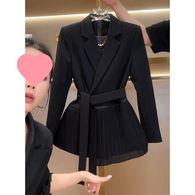 Autumn 2023 New High-End Lace-Up Blazer for Petite Women, Slimming and Height-Enhancing, Fashionable and Elegant Suit