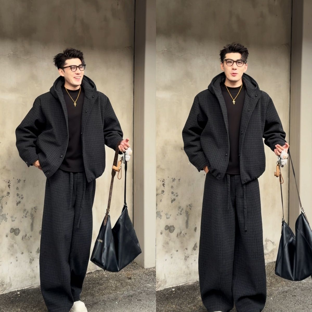 Otoño y invierno nuevos productos de tendencia masculinos retro sueltos pantalones de abrigo de temperamento universal nicho de alto nivel con un conjunto casual