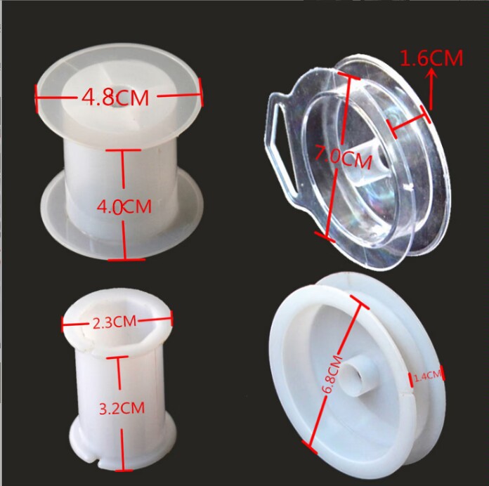 塑料透明线盘DIY线轴卷线筒鱼线轮工字轮绕线圈一体型水晶收线盘