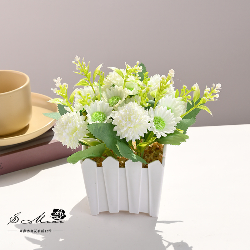 10 bonsái de cerca de rosa pequeña flor de simulación creativa decoración de estudio fotográfico para el hogar decoración planta verde artificial simulación planta en maceta image 11