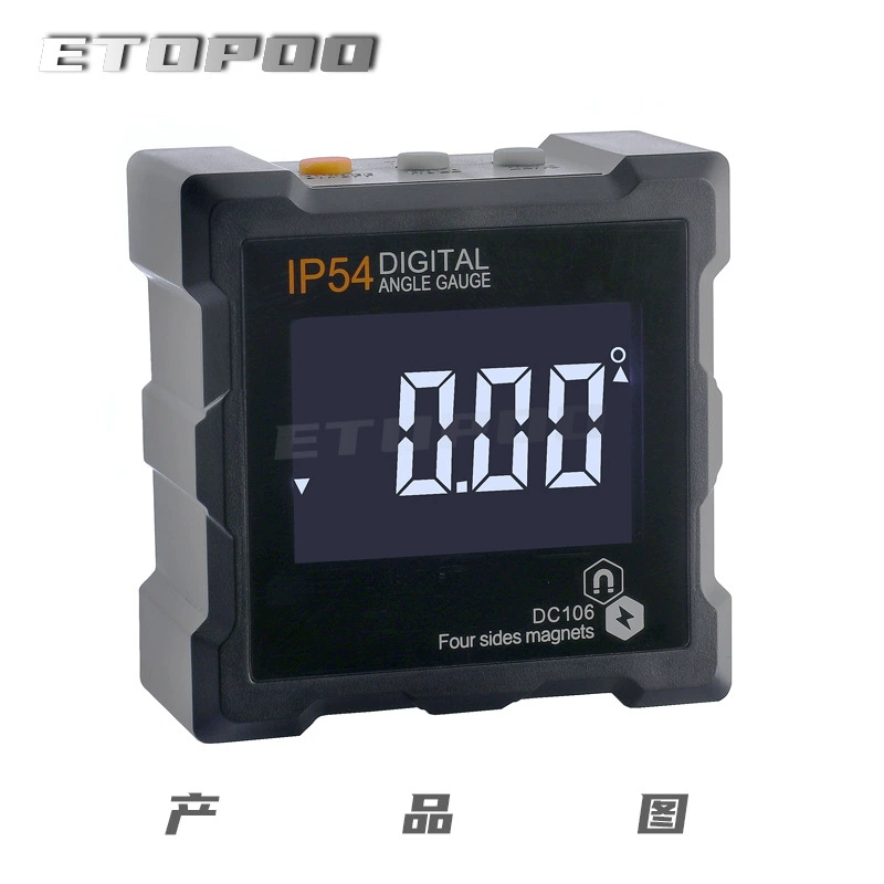 ETOPOO Инклинометр 4*90 градусов IP54 ЖК-экран четырехсторонний Магнитный цифровой дисплей ЖК-Измеритель угла наклона коробки