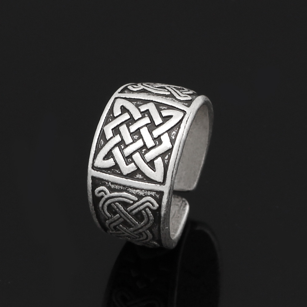 Adjustable Slavic Symbol Men's Ring Vintage Personalized Design_voghion.com