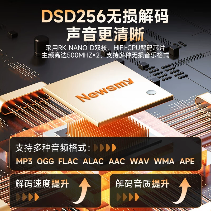 Новин Mp3 плеер без потерь HiFi Bluetooth лихорадка музыка DSD256 мастер уровень внешняя воспроизведение портативный