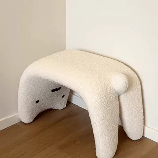 猫咪换鞋凳家用门口穿鞋凳入户小凳子玄关沙发凳奶油风梳妆化妆凳