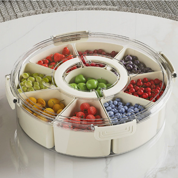 Caja de frutas portátil al aire libre, almacenamiento de especias de cocina, latas de sellado de condimentos, bocadillos de salón, bandeja de frutas secas
