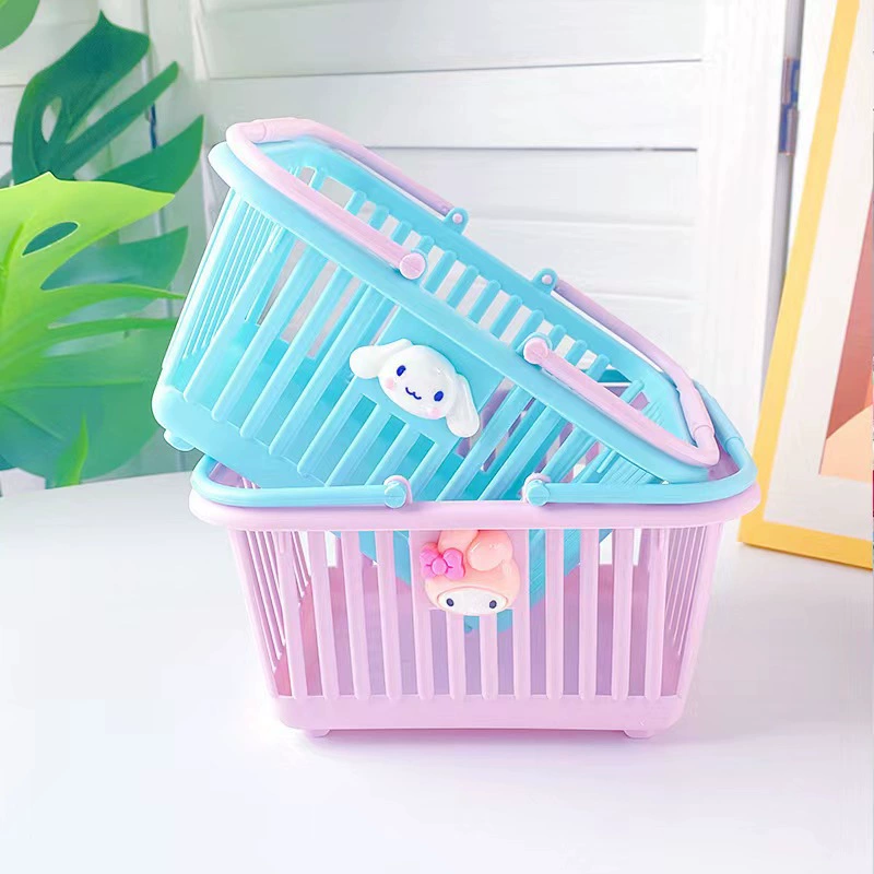 Симпатичные макароновые цветные портативные корзины для хранения розовые девчушки сердца наклейки канцелярские товары и аксессуары настольные корзины для хранения