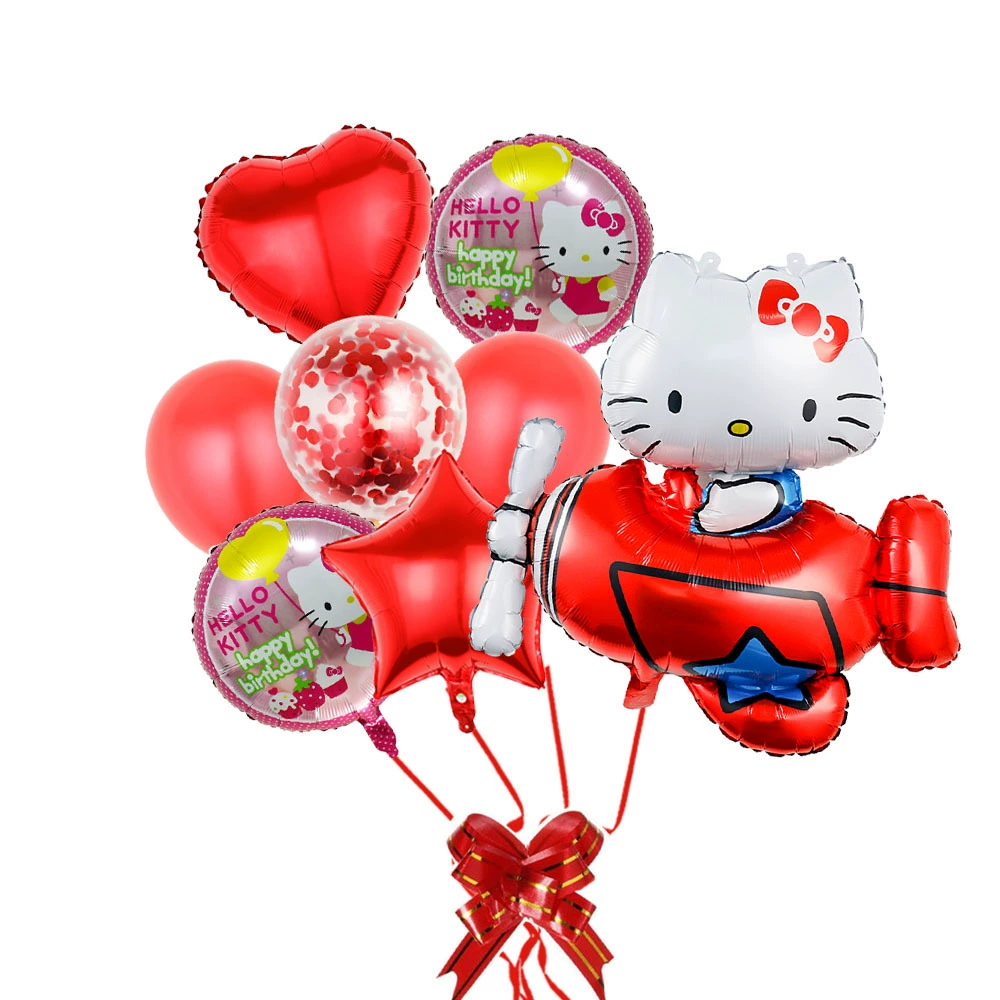 Hello Kitty, заколки для волос в виде шарика, детская композиция с бантом, украшения, опт, подарок на день рождения