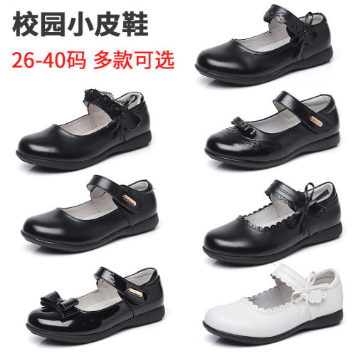 2024 genuine leather soft sole small leather shoes for middle-aged and older children and girls campus British versatile shoes cross-border performance small leather shoes