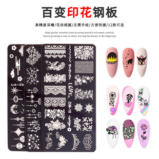 2022 new nail art transfer printing steel plate rectangular printing oil-to-printing steel plate Blue Film color drawing board DM series
