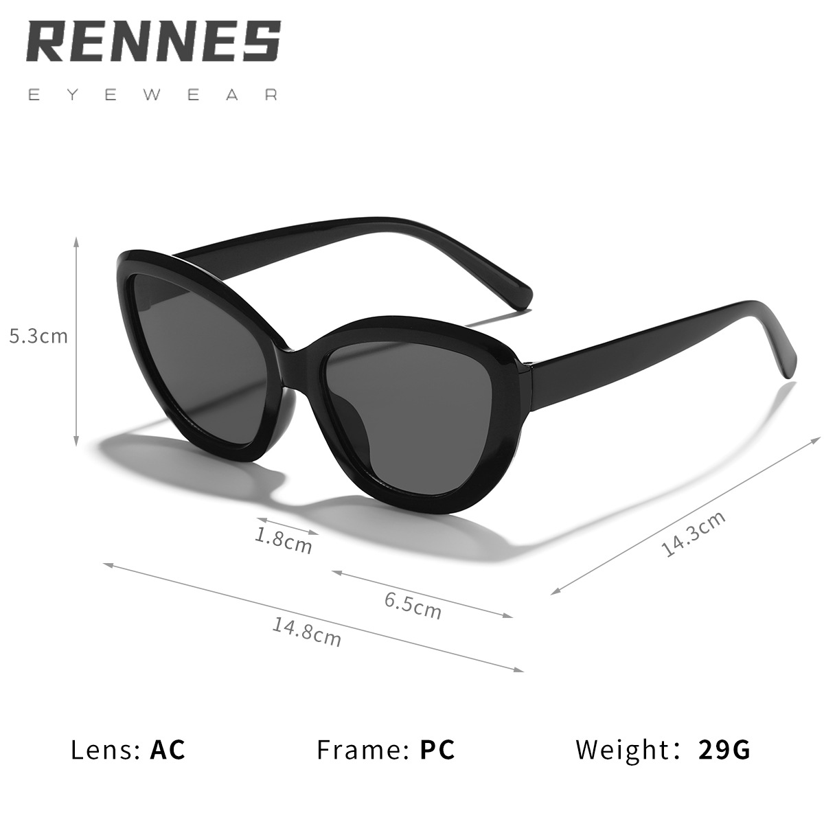 Nuevo ojo de gato gafas de sol ins estilo transfronterizo gafas de sol moda femenina personalidad transfronteriza marco grande UV400 gafas