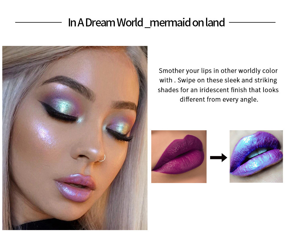Cross-border Pearlescent Lip Gloss Mermaid HANDAIYAN Long-lasting Moisturizing, Dazzling Bright and Polarized Lip gloss Lip Gloss Application Scenario
