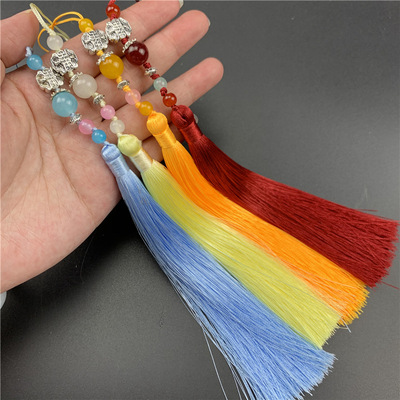 古风宫廷冰丝流苏穗 手工diy饰品钥匙车包挂件汉服腰佩清心扇吊坠|ru