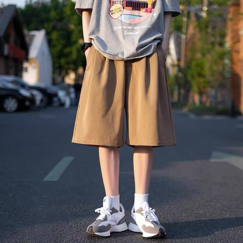 Japanese khaki Shorts Men's Summer Wide-leg plus size Loose Overalls Mid-length Pants Casual brown Five-point Suit Pants Japanese khaki Shorts Men's Summer Wide-leg plus size Loose Overalls Mid-length Pants Casual brown Five-point Suit Pants