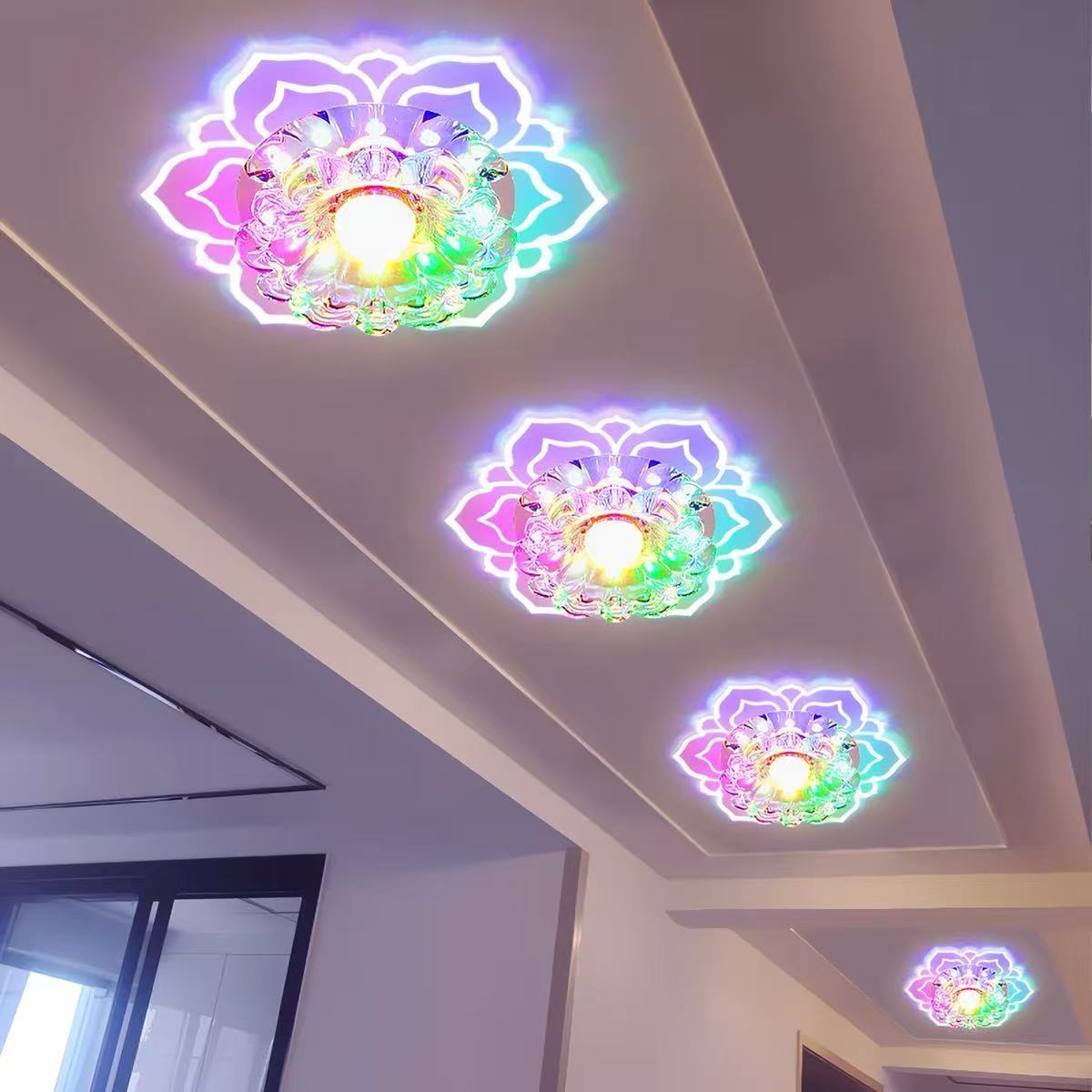 Modern minimalist LED aisle lights corridor porch Crystal spotlights foyer entrance creative lighting fixtures