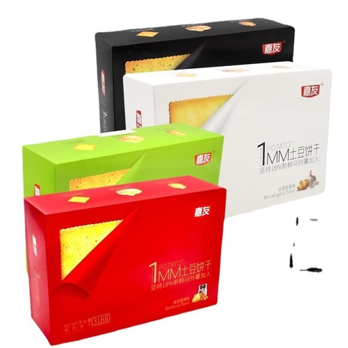 Jiayou Potato Cookies Thin Crispy Biscuits 318g Leisure Food Small Bags Snacks Full Carton 15 Boxes Wholesale
