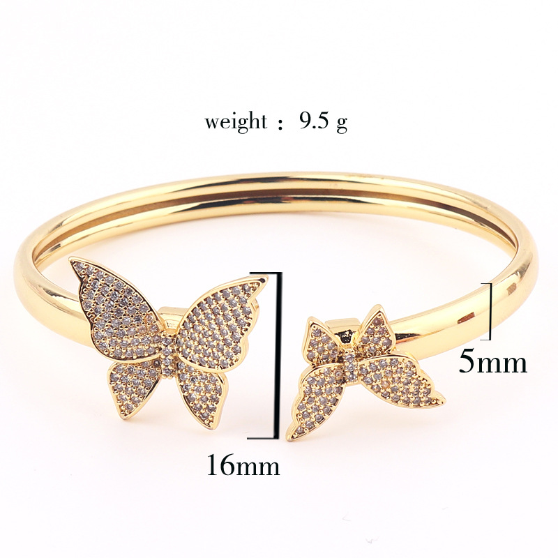 Fashion Devilu0027S Eye Butterfly Copper Bangle Inlay Zircon Copper Bracelets