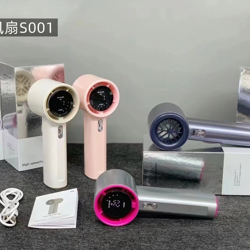 新しい S001 高速 100 ギアハンドヘルドファン usb ミニポータブル充電タービンデスクトップ小型扇風機|undefined