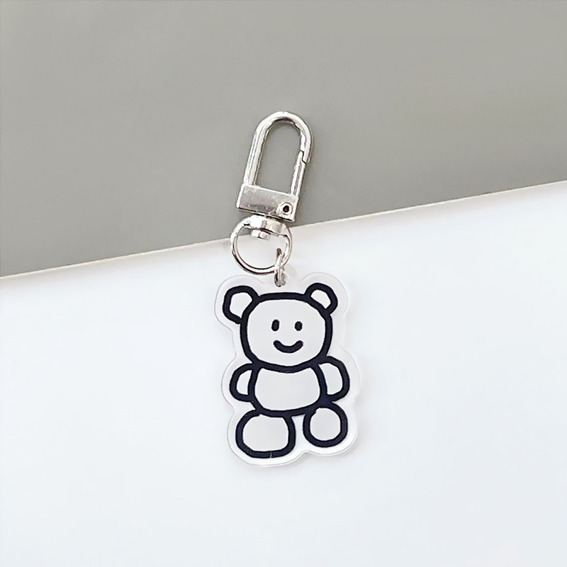 漫画かわいい簡単な絵周辺アクリルキーホルダーカップルバッグ携帯電話装飾キーチェーン小さなペンダント|undefined