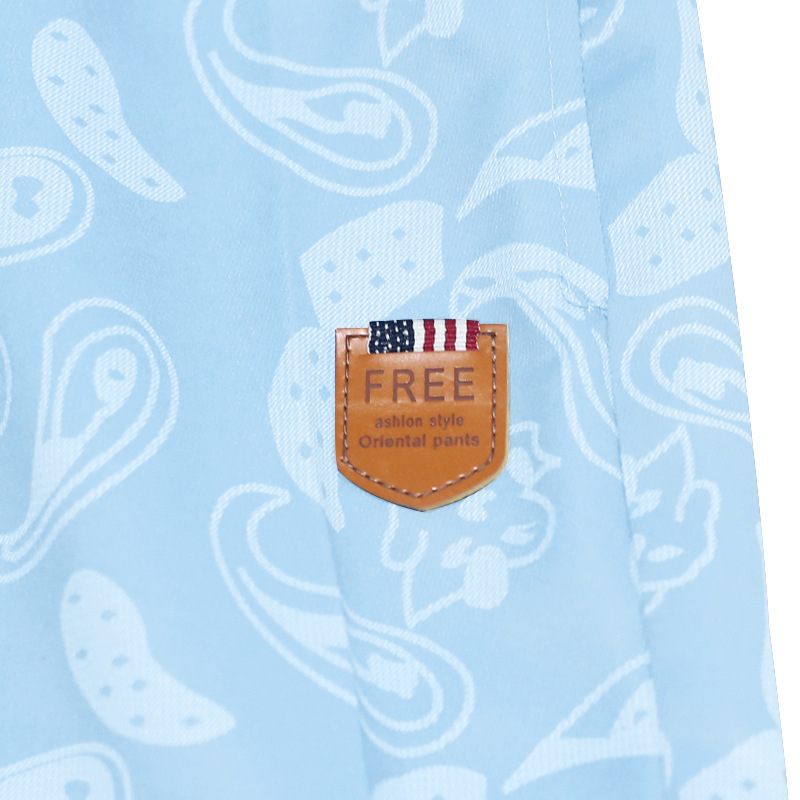 Capris da uomo casual con stampa personalizzata della nuova estate 2024 Pantaloncini traspiranti con lacci in cotone denim_voghion.com