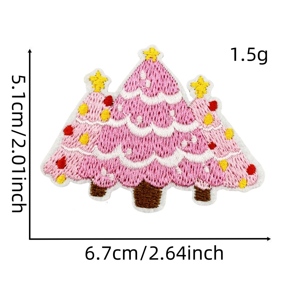 3g Weight Clothing Sticker Patches Classification 1 Piece Quantity Nonwoven, Polyester Material Christmas Festival Christmas Tree, Snowman, Snowflake Pattern Cute Style 1 Piece Cute Christmas Tree Snowman Snowflake Nonwoven Polyester Clothing Sticker Patches 无
