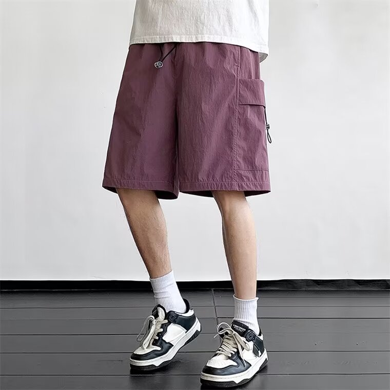 Summer Cargo Shorts Men's Trendy Simple Loose Casual Versatile Fashion Multi-Pocket Sports Shorts