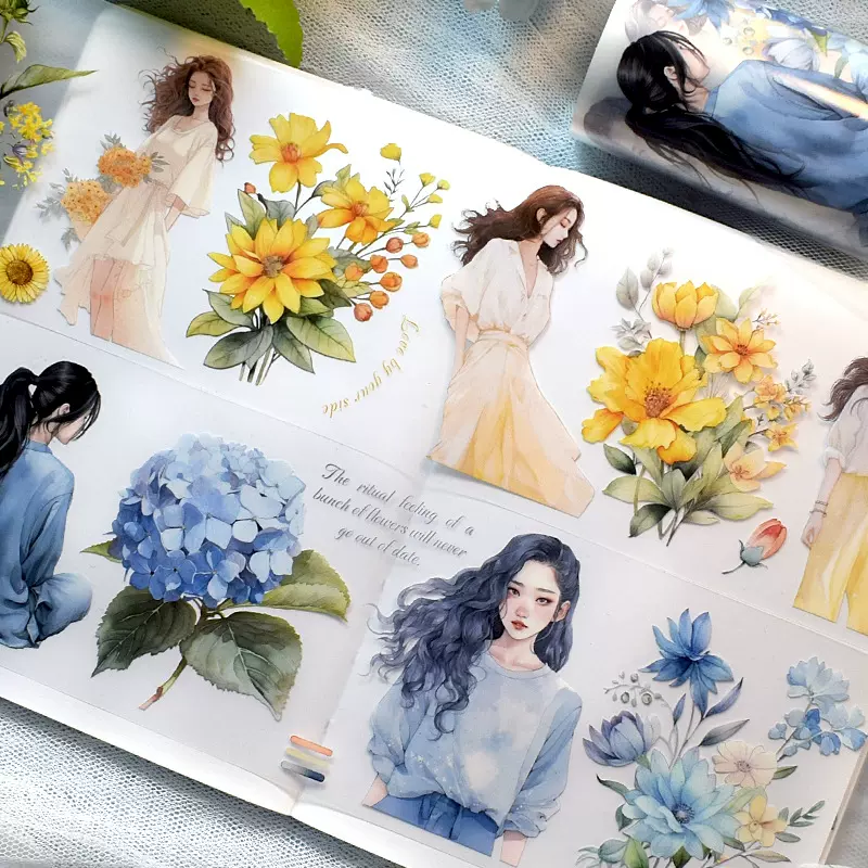 跨境精选手账胶带欧美日常人物赫本风百搭手账拼贴垃圾手账素材