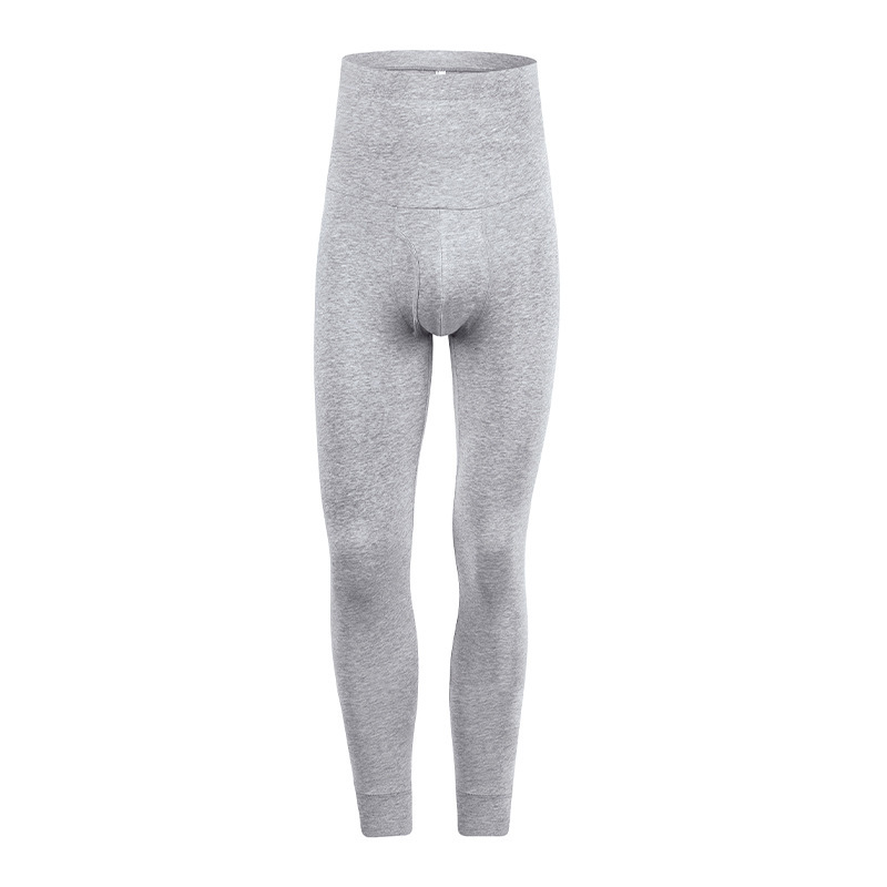 メンズハイウエスト秋用パンツ、純綿、プラスサイズ、二重層ウエスト保護、腹部コントロール、保温パンツ、伸縮性ウエスト、高弾性|undefined