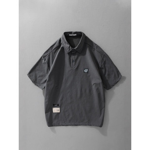 Summer New Japanese Style Lapel Loose Embroidered Casual Polo Shirt Short-Sleeved T-Shirt H606