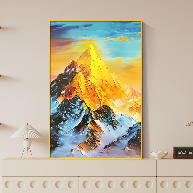 日照金山挂画客厅装饰画现代简约沙发背景画高级感背有靠山玄关画|undefined