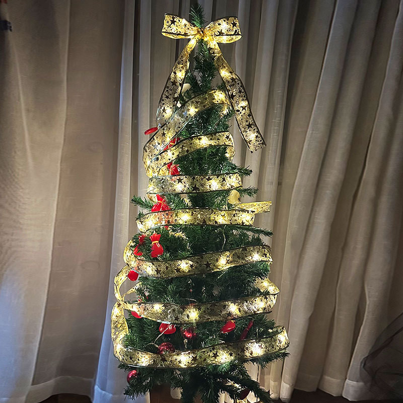 クリスマスリボンランプledプレゼント装飾雰囲気ランプ新型国境を越えたカラーランプクリスマスに絹織物カラーランプを配置する|undefined