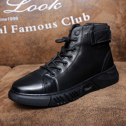 Chelsea Martin boots, men's England boots, velvet warm high-top men's casual leather boots, men's trend, all-match
