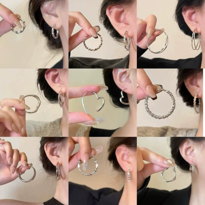 Серебряная игла, дизайн серьги, стиль легкой роскоши, стиль высокого качества, оптом