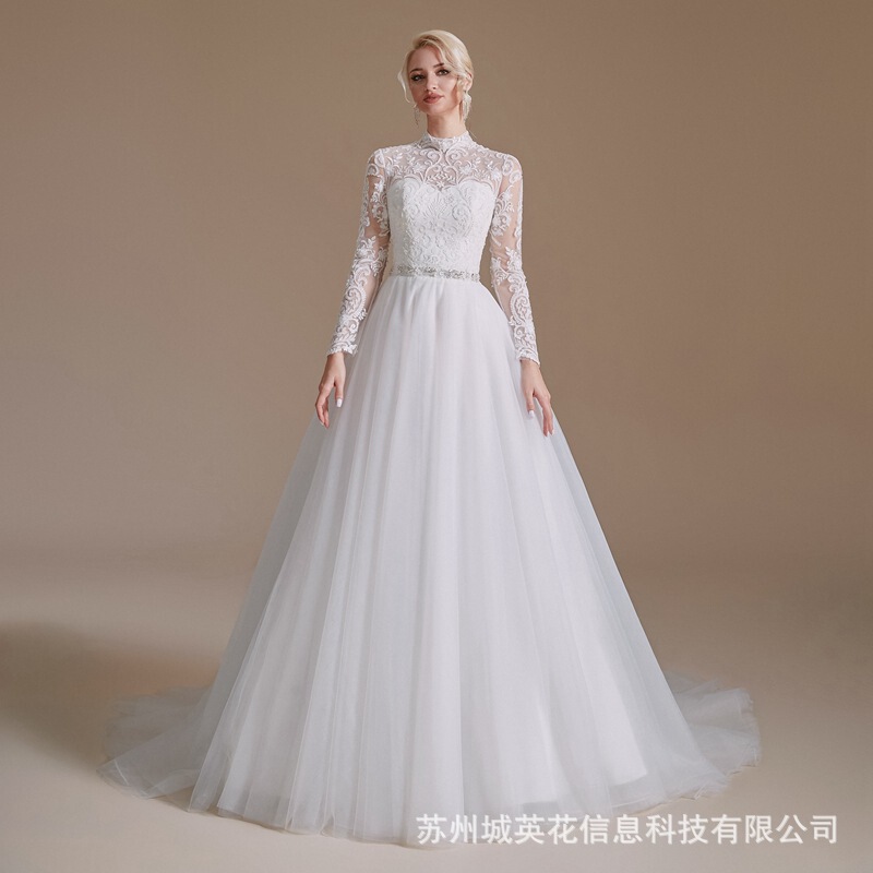 Engerla vintage light luxury wedding dress 2022 new waist fishtail Mori style elegant small tail bridal dress Engerla vintage light luxury wedding dress 2022 new waist fishtail Mori style elegant small tail bridal dress